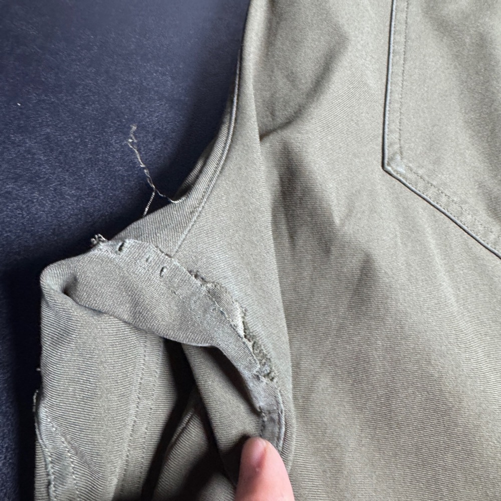 Lululemon ABC Pants Mens 34 35x31 Olive Green Solid Technical Commuter Trousers - Picture 2 of 7